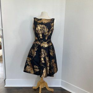 Theia Bateau Neck Cocktail Dress